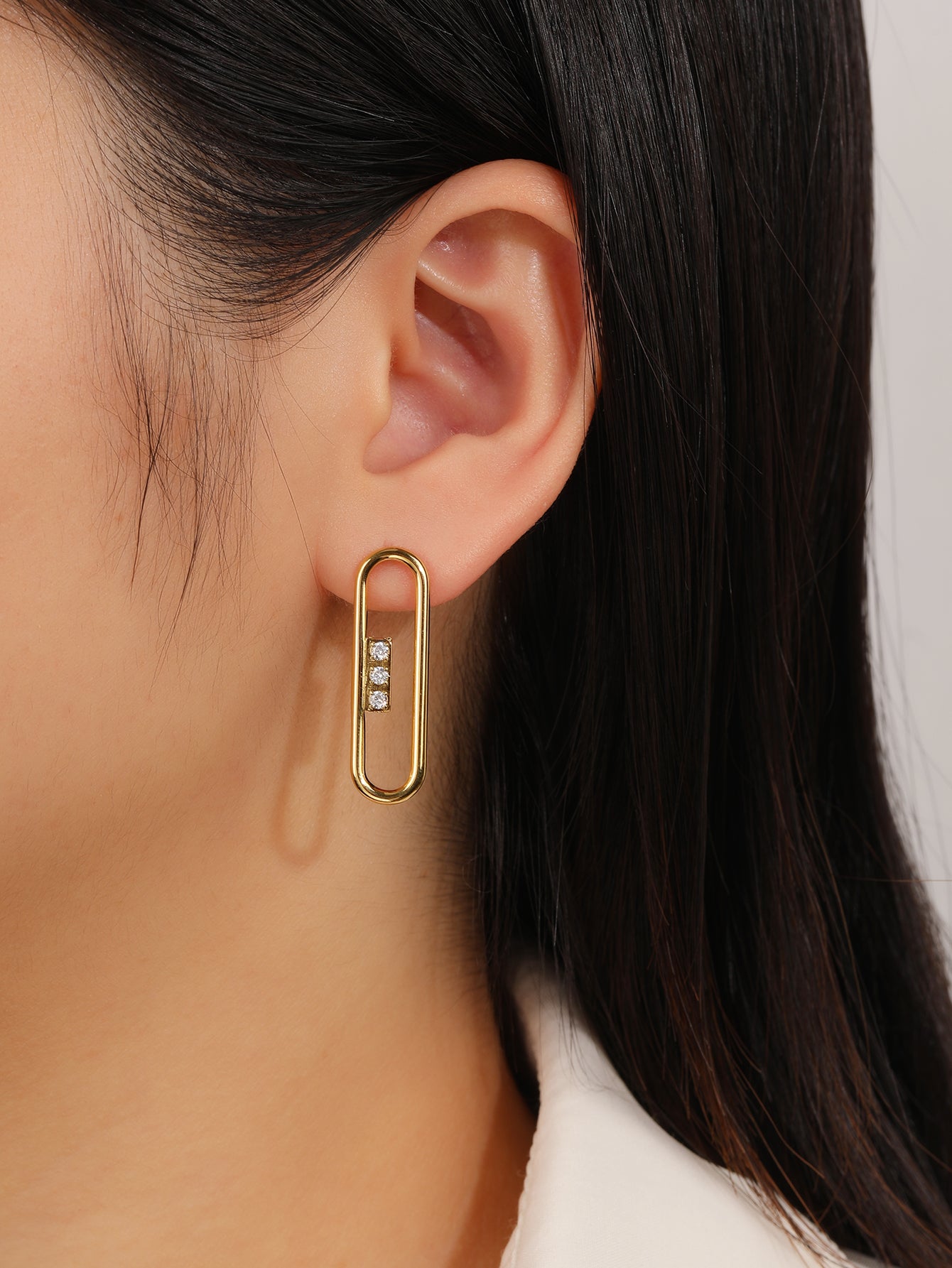 Oval  Paper Clip Earrings