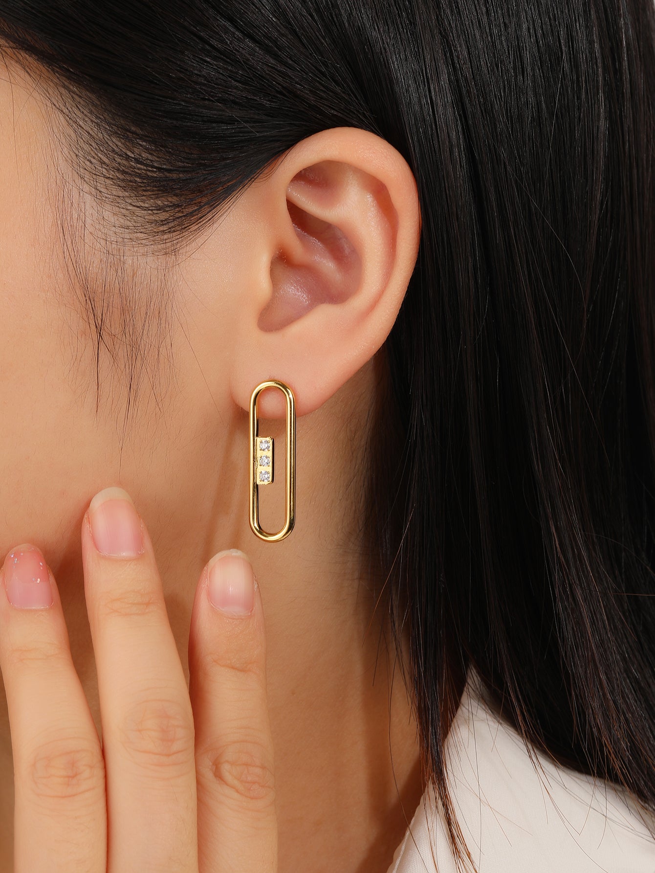 Oval  Paper Clip Earrings