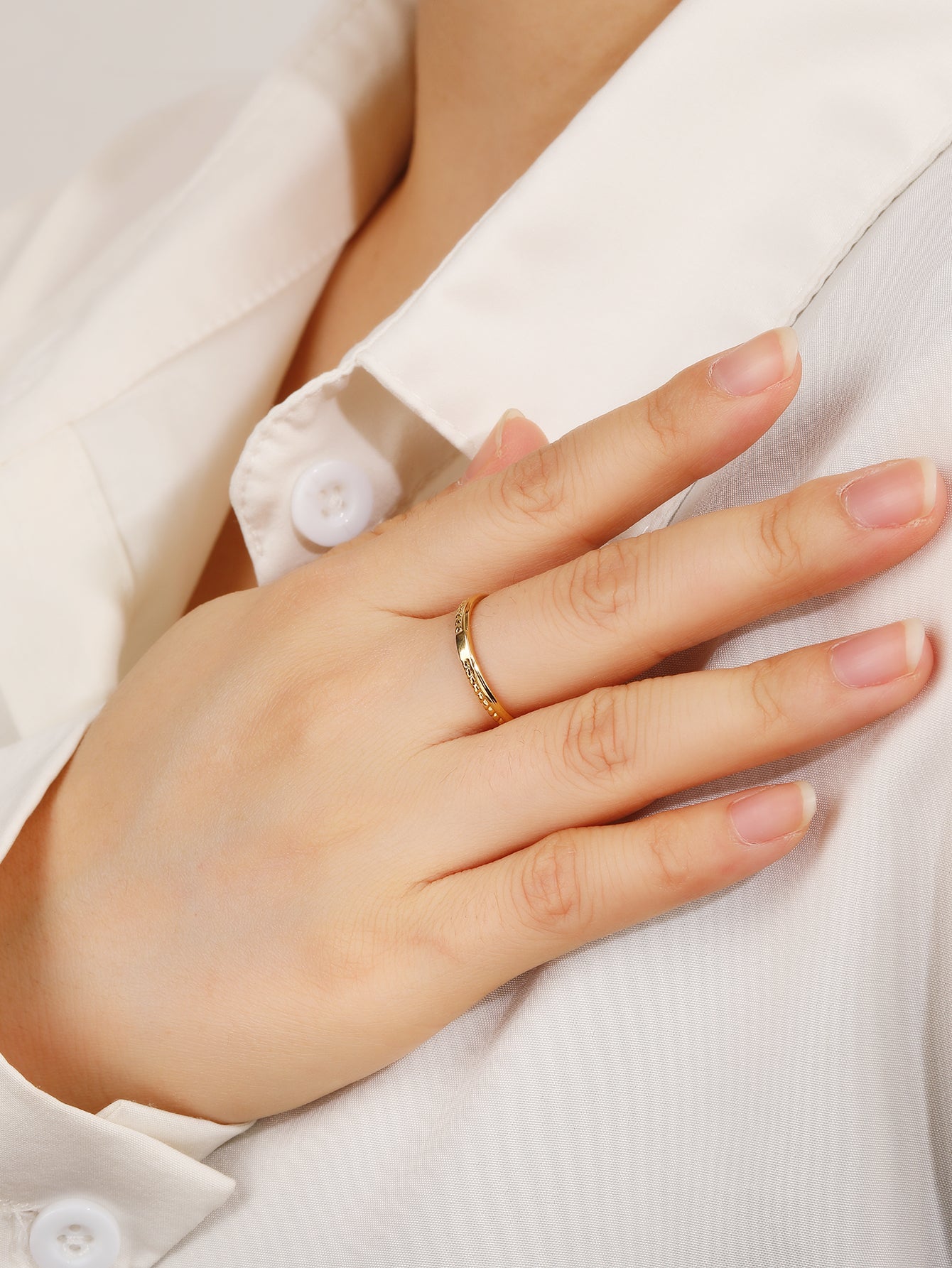 Minimalist Gold Braided Open Cuff Stacking Ring