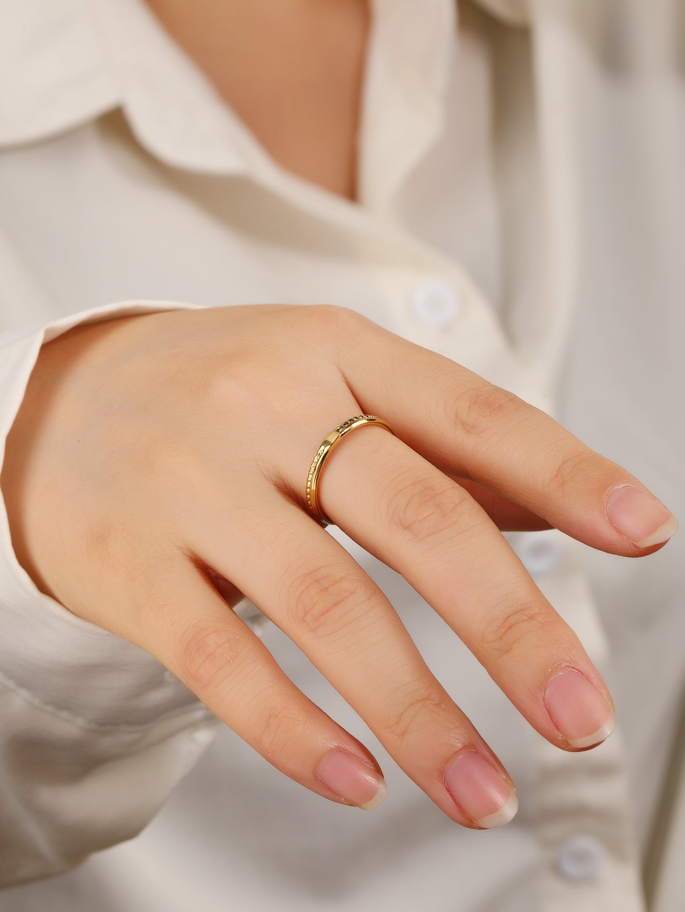Minimalist Gold Braided Open Cuff Stacking Ring