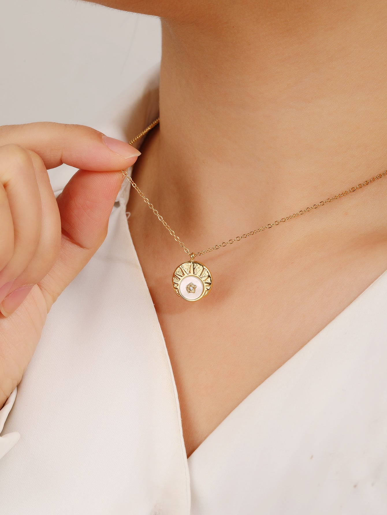 Dainty Block Pendant Necklace