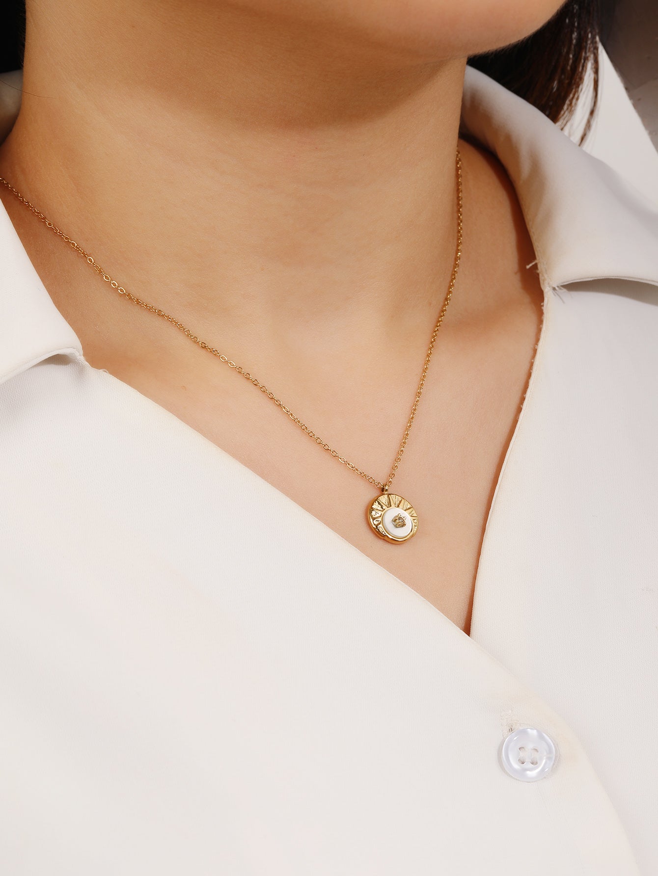 Dainty Block Pendant Necklace