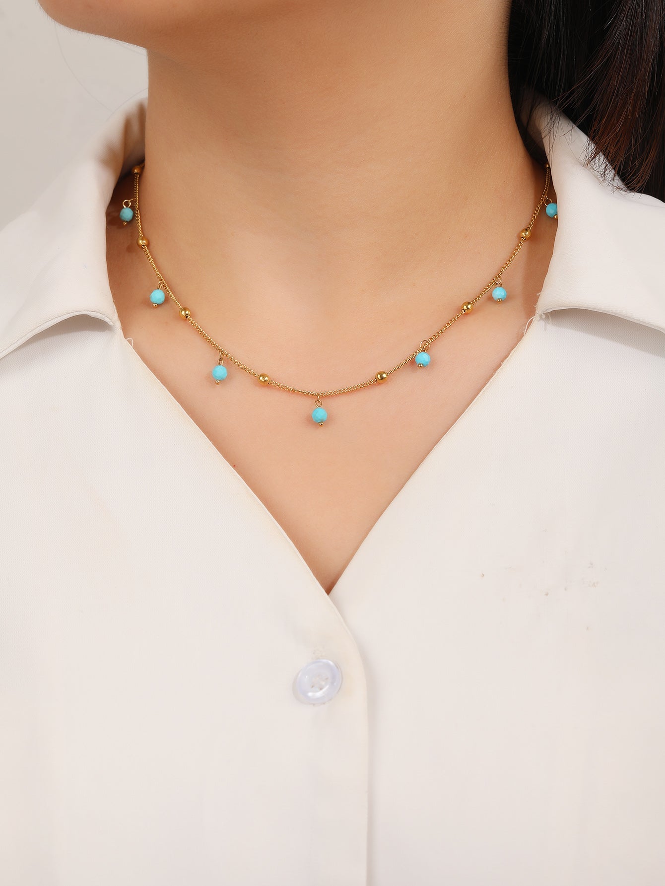 Turquoise Bohemian Gemstone Necklace