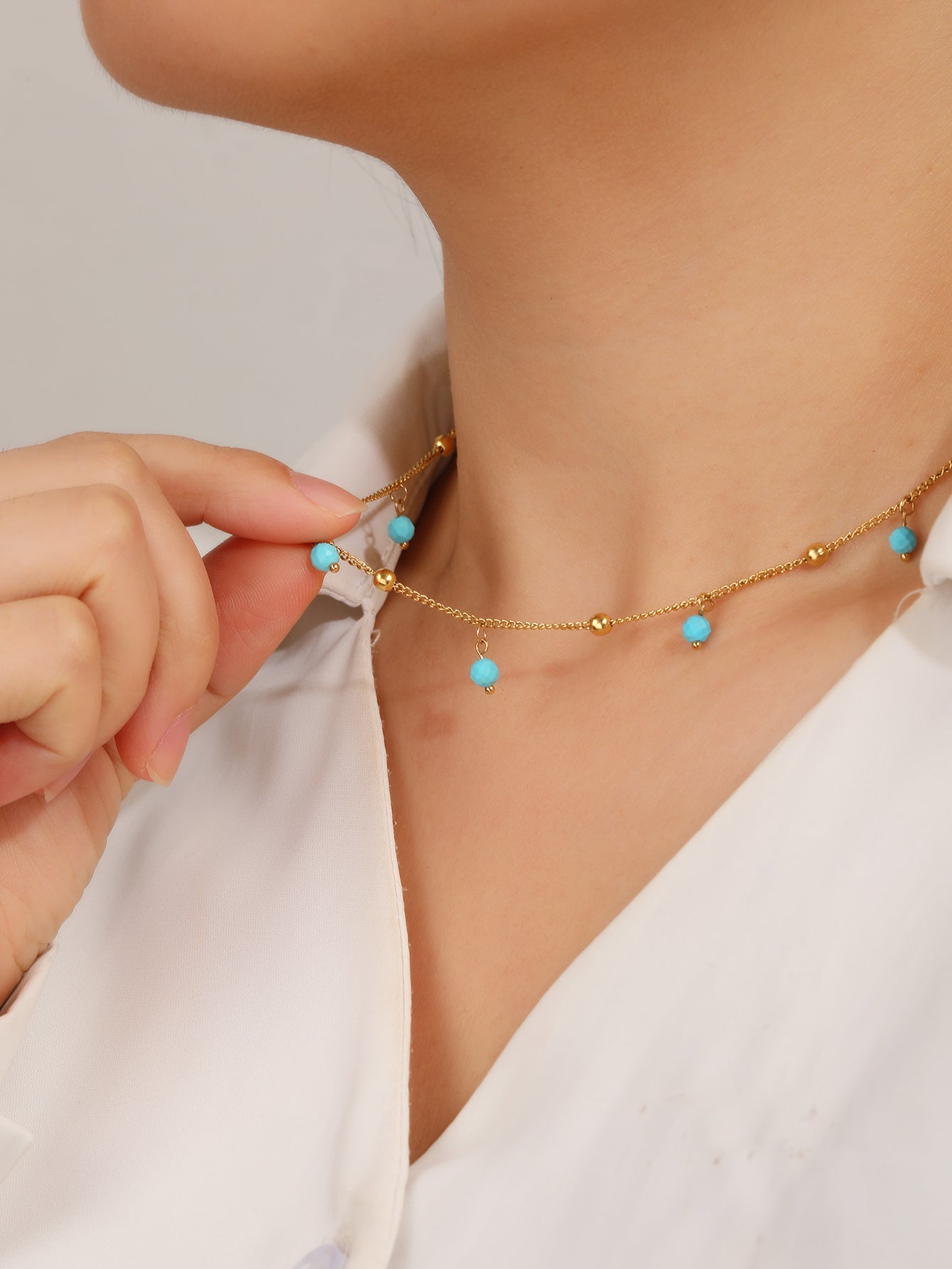 Turquoise Bohemian Gemstone Necklace