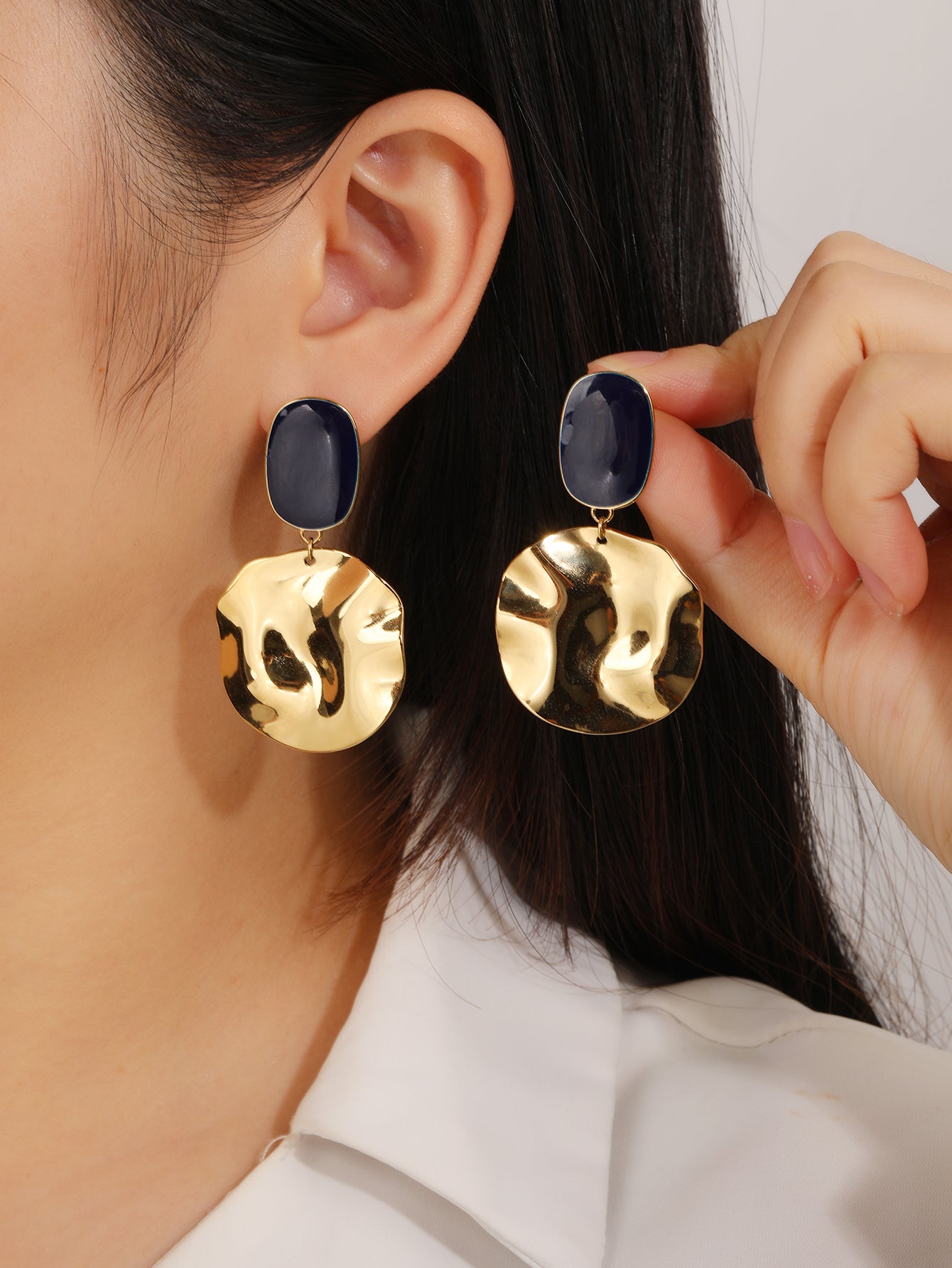 Chunky Disc Drop Earrings