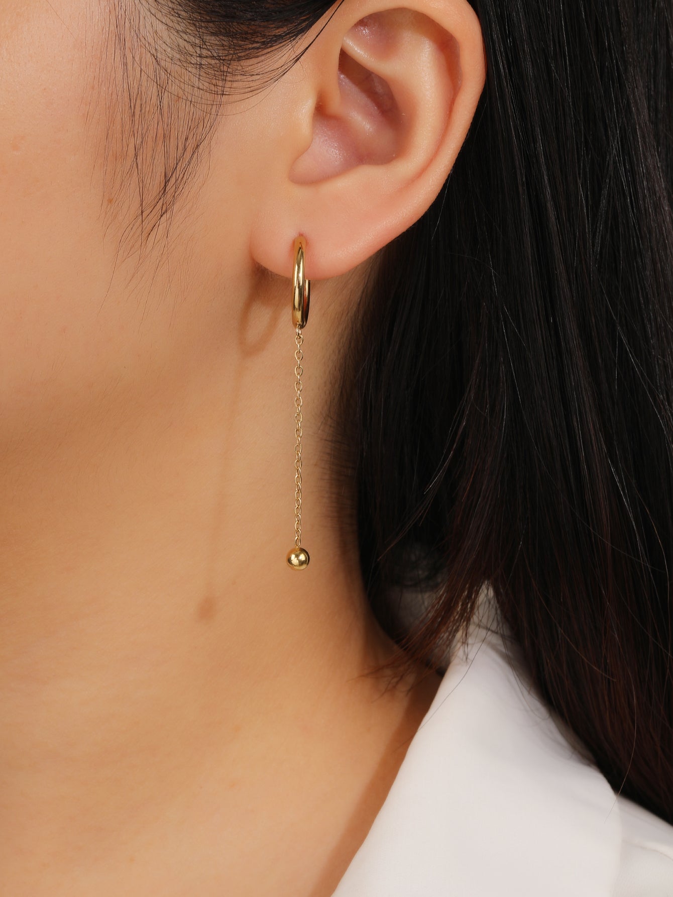Dainty Hoop Ball Earrings
