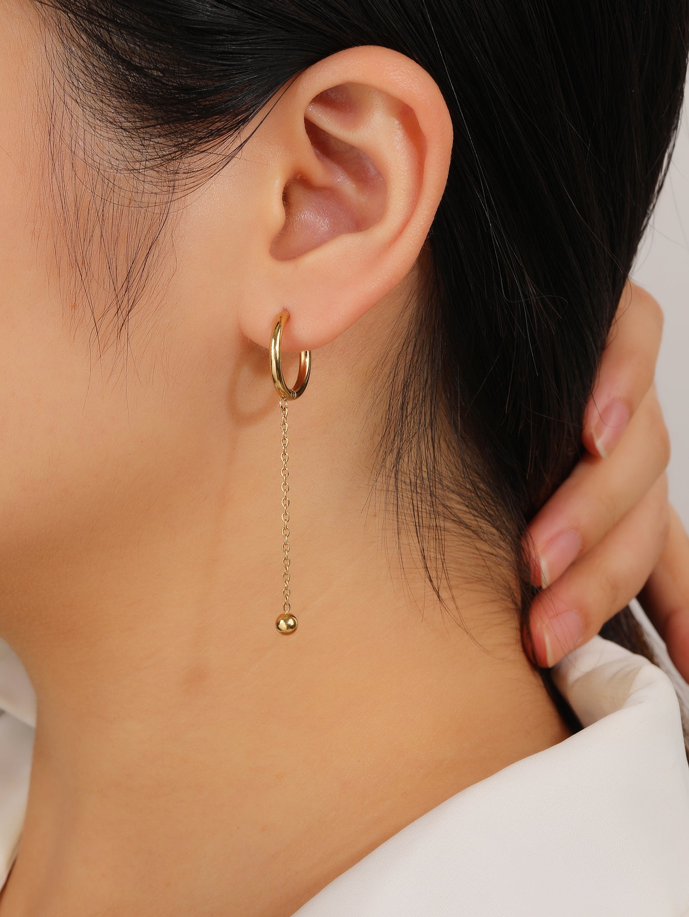 Dainty Hoop Ball Earrings