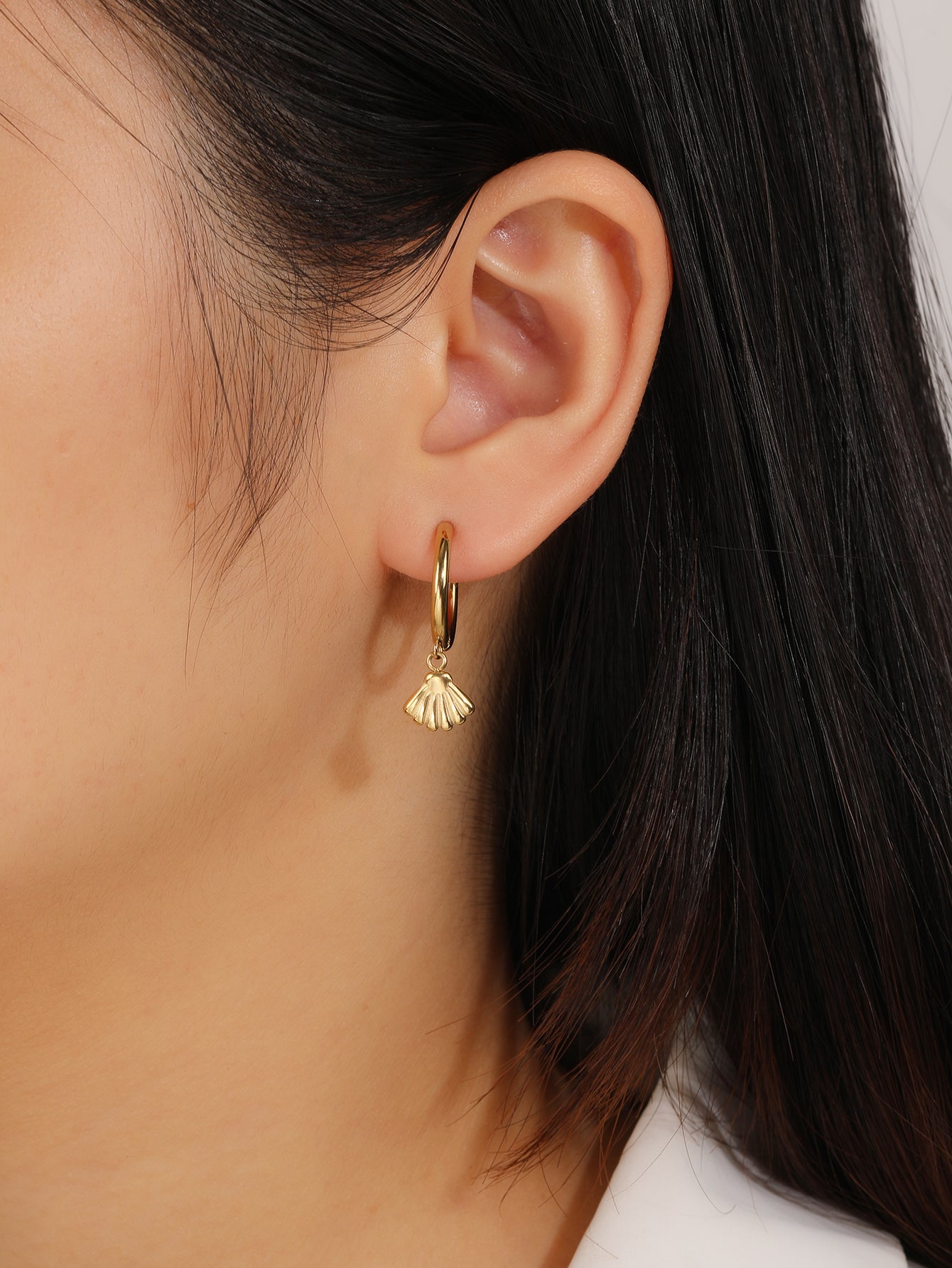 Beach Shell Hoop Earrings