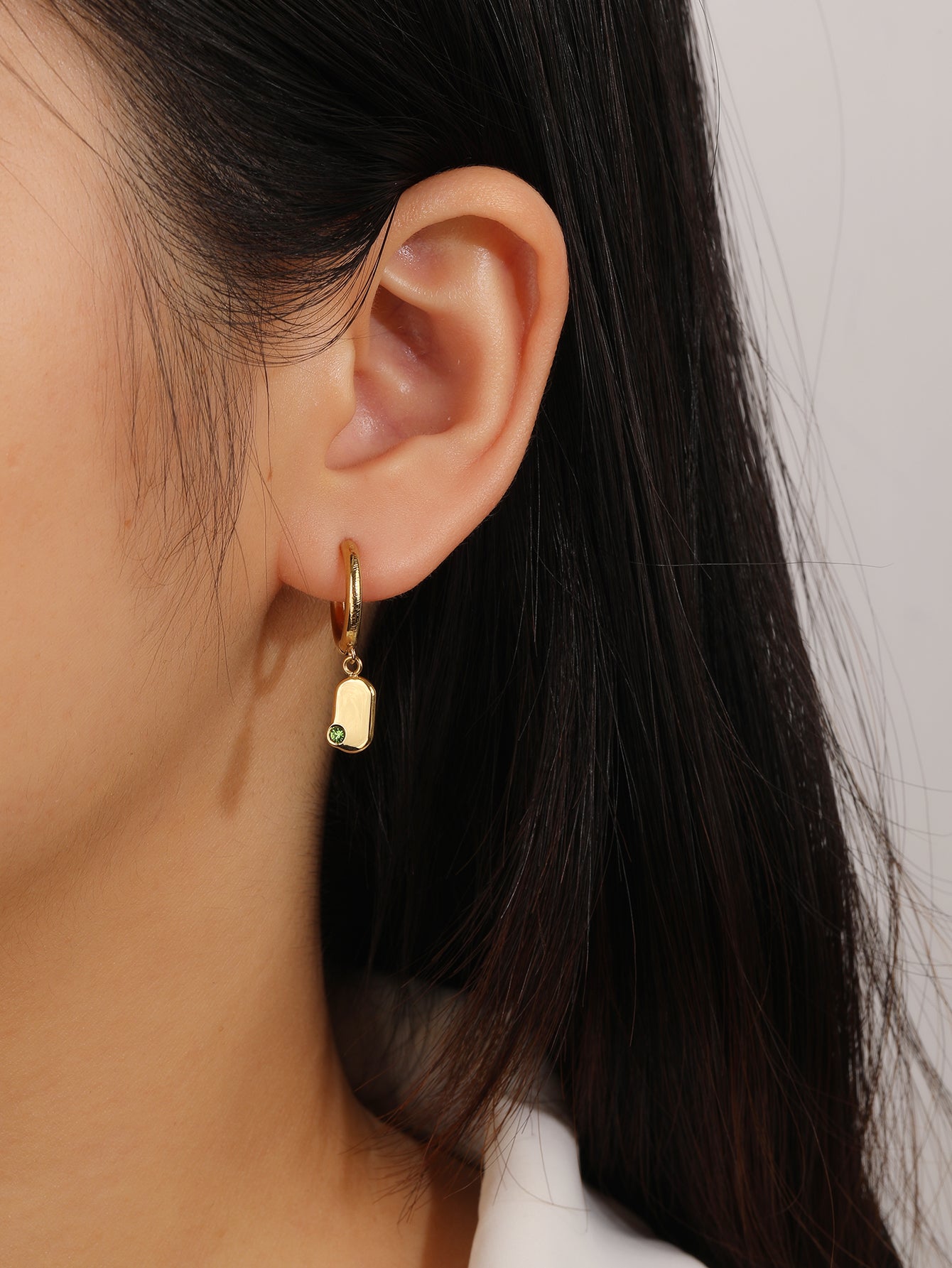 Green Crystal Dangle Drop Earrings