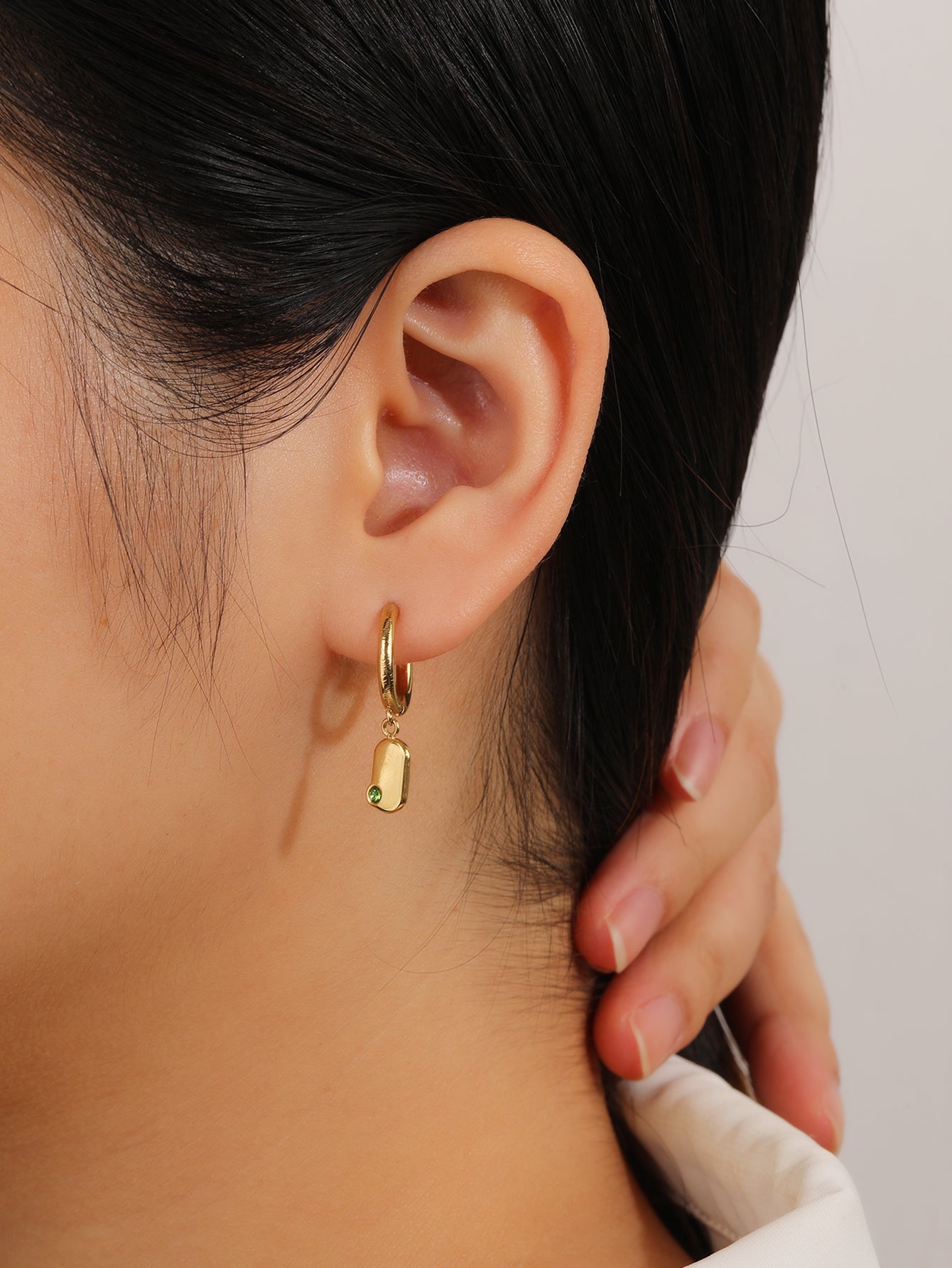 Green Crystal Dangle Drop Earrings