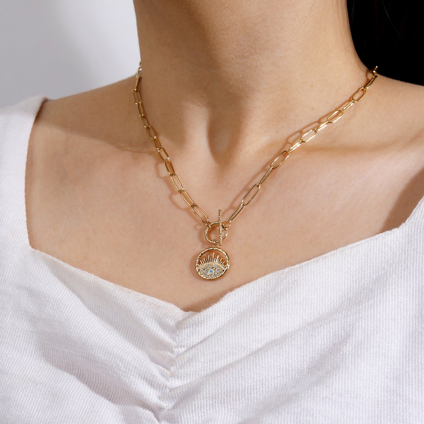 Evil Eye Pendant Necklace with OT
