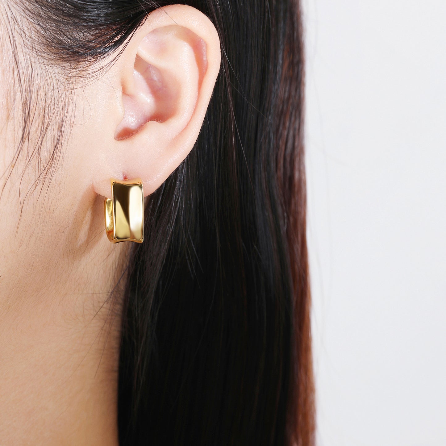 Chunky Gold Open Hoop Earrings