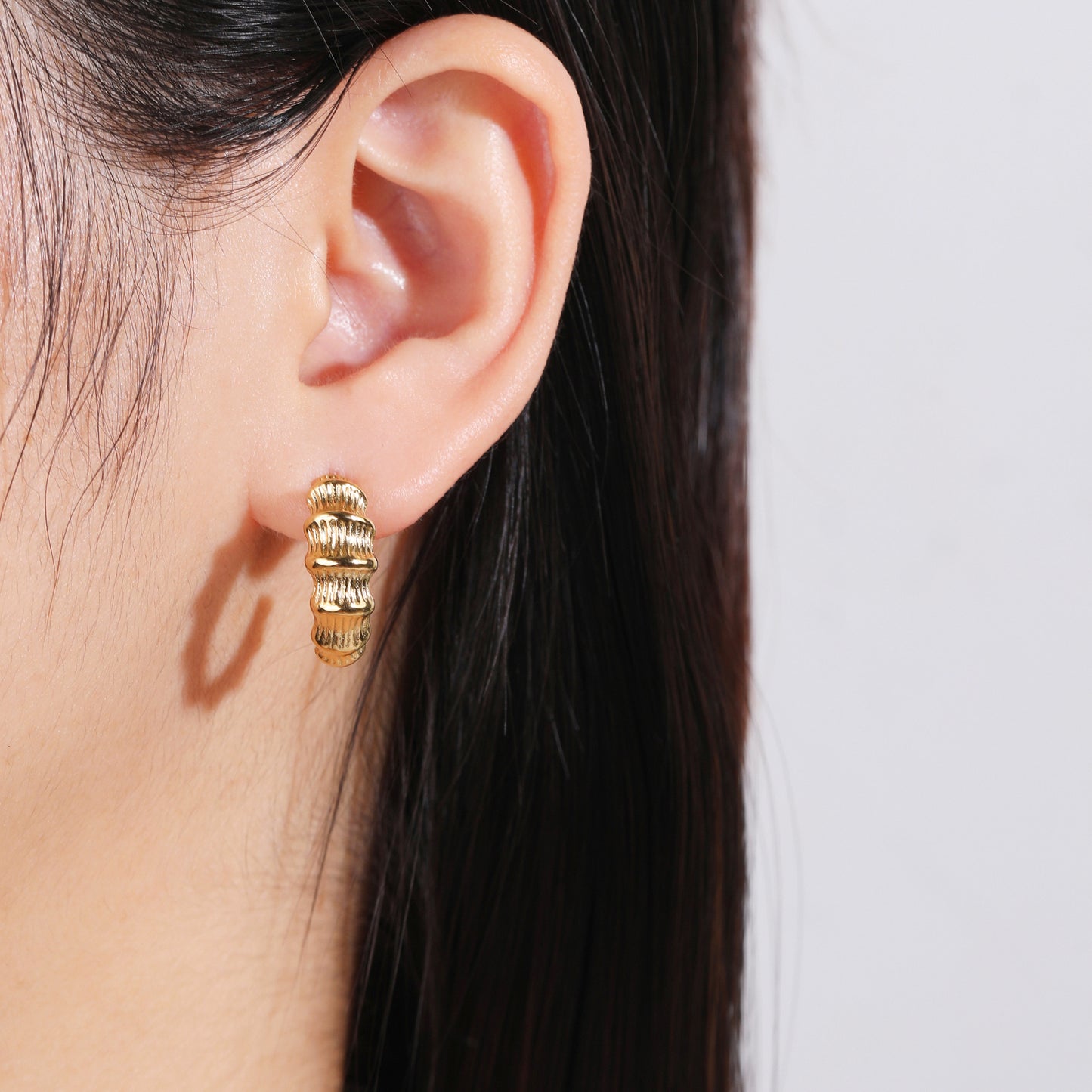 Chunky Gold Open Hoop Earrings