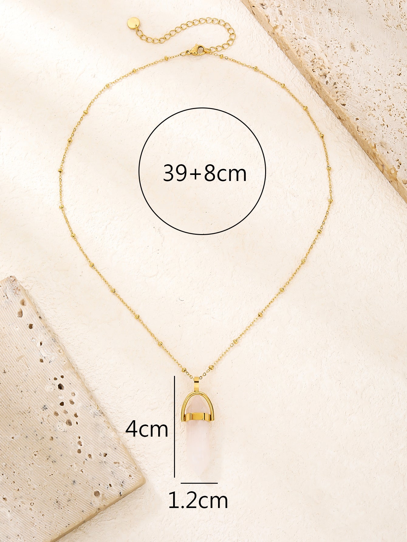 Crystal Natural Stone Pointed Hexagonal Necklaces