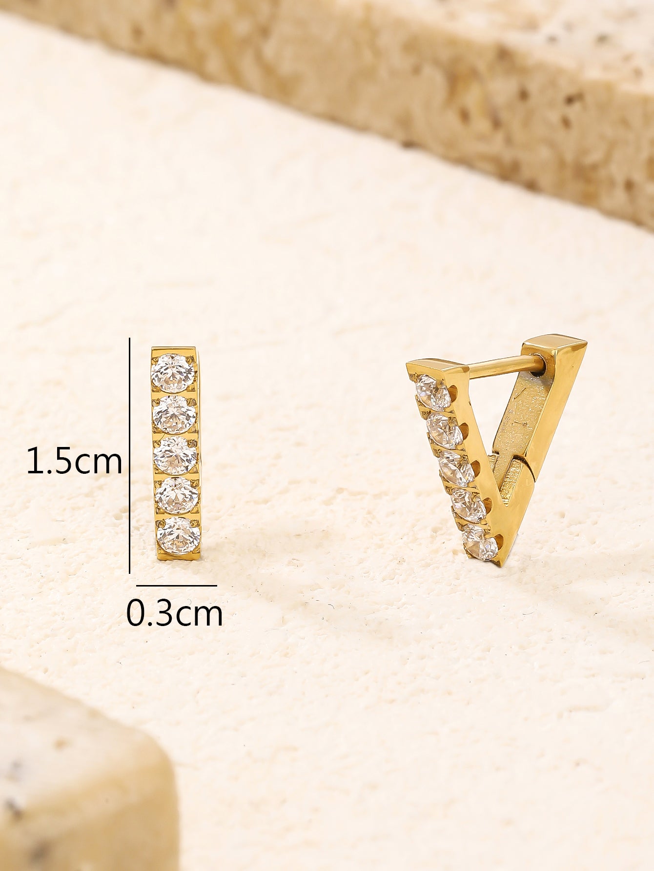 V-Shaped Huggie Earrings