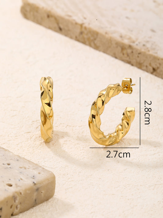 Twisted Hoop Earrings for Women