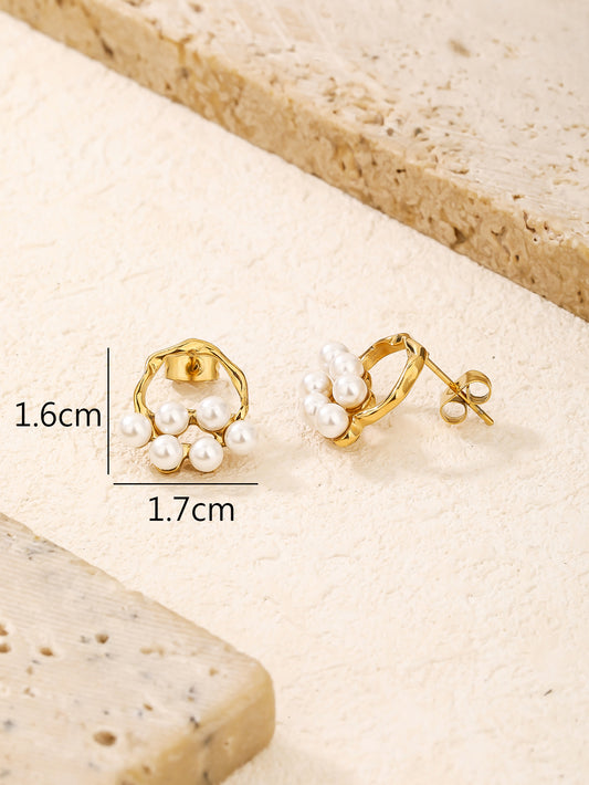 Gold Pearl Dangle Drop Earring For Women