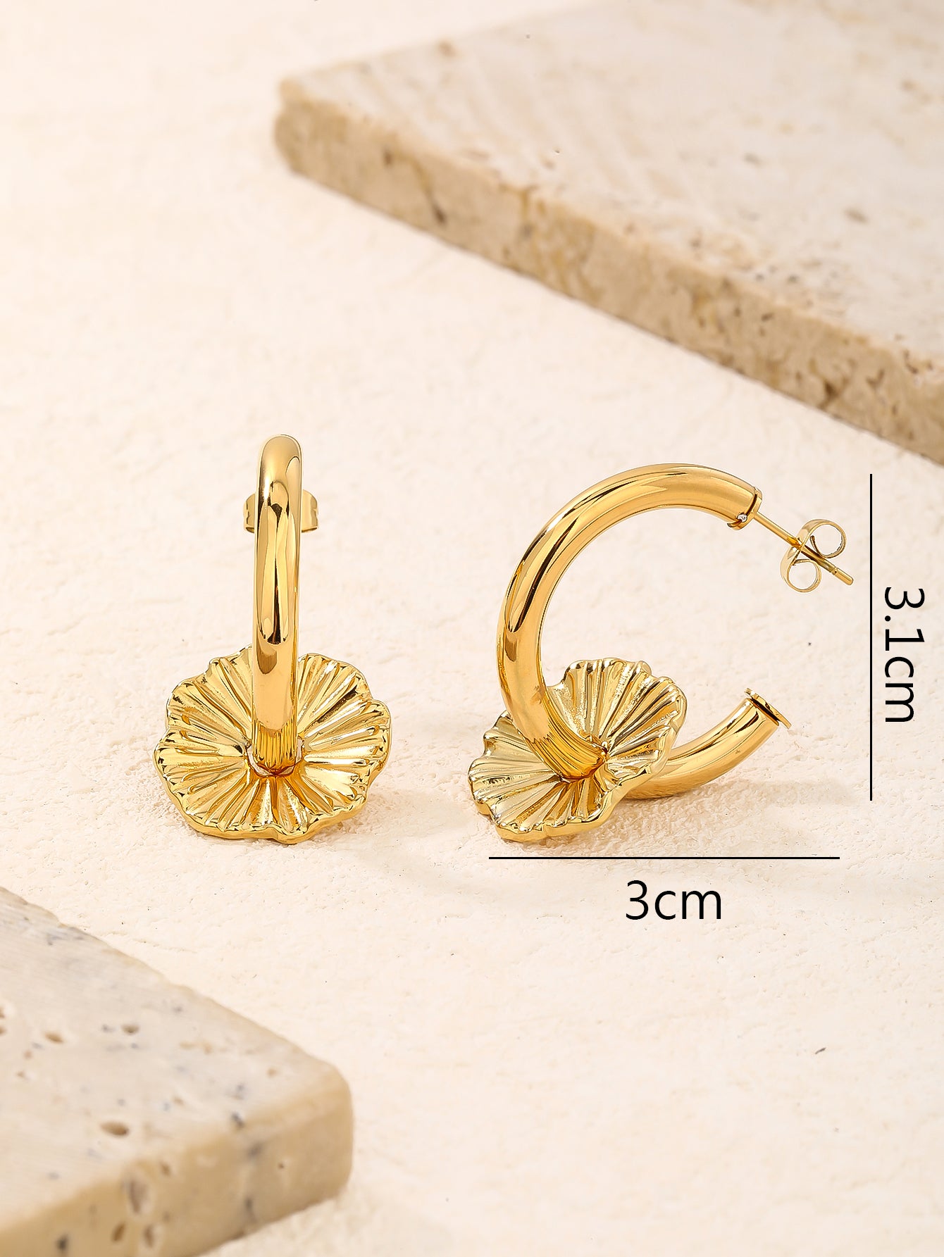 Flower Chunky Hoop Earrings