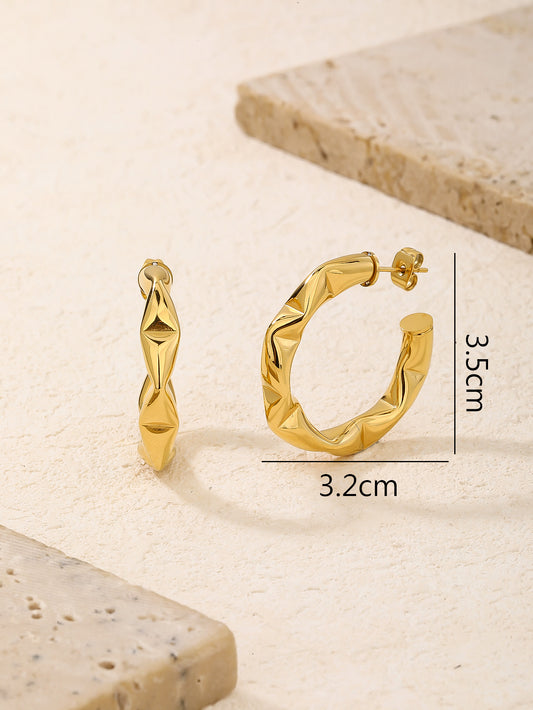 C-Shaped Hoop Earrings