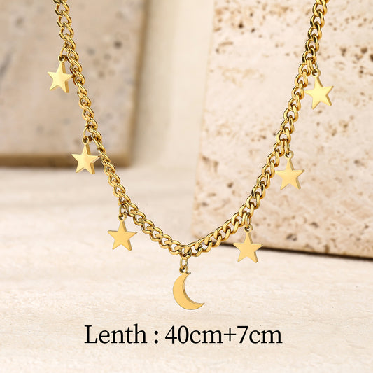Lucky Star Figaro Chain Necklace