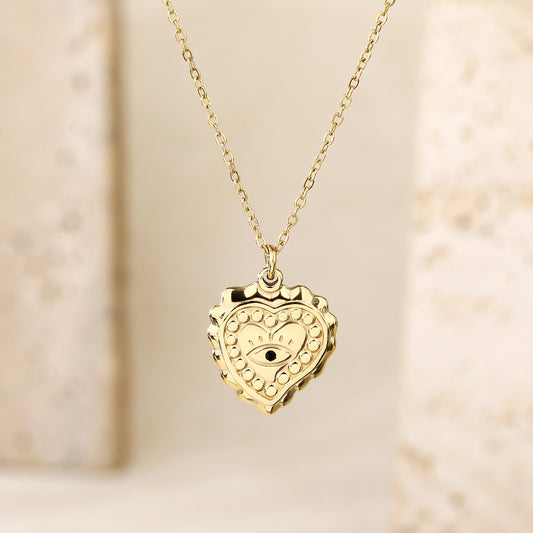 Heart Pendant Choker Necklace