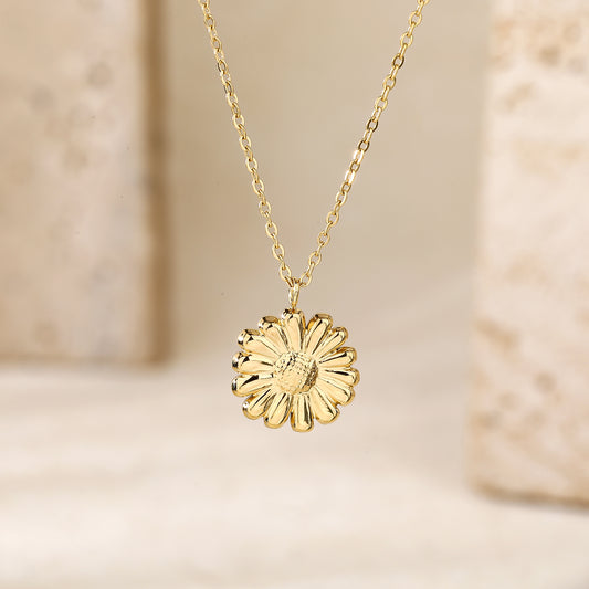 Dainty Sunflower Pendant Necklace