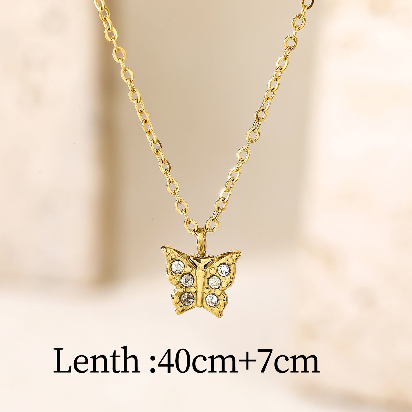 Butterfly Pendant Necklace with Cubic Zirconia