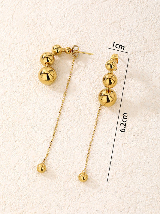 Gold Organic Textured Tear Drop Statement Earrings