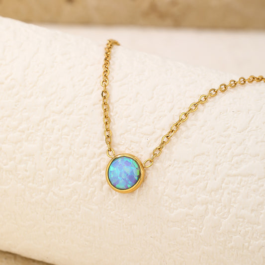 Blue Opal Pendant Necklace