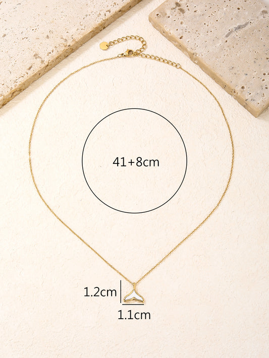White Shell Fish Tail Pendant Necklace