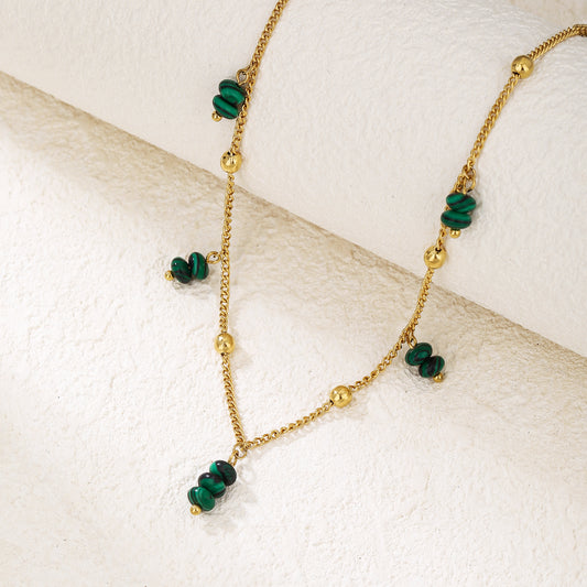 Green Malachite Beads Choker Necklace