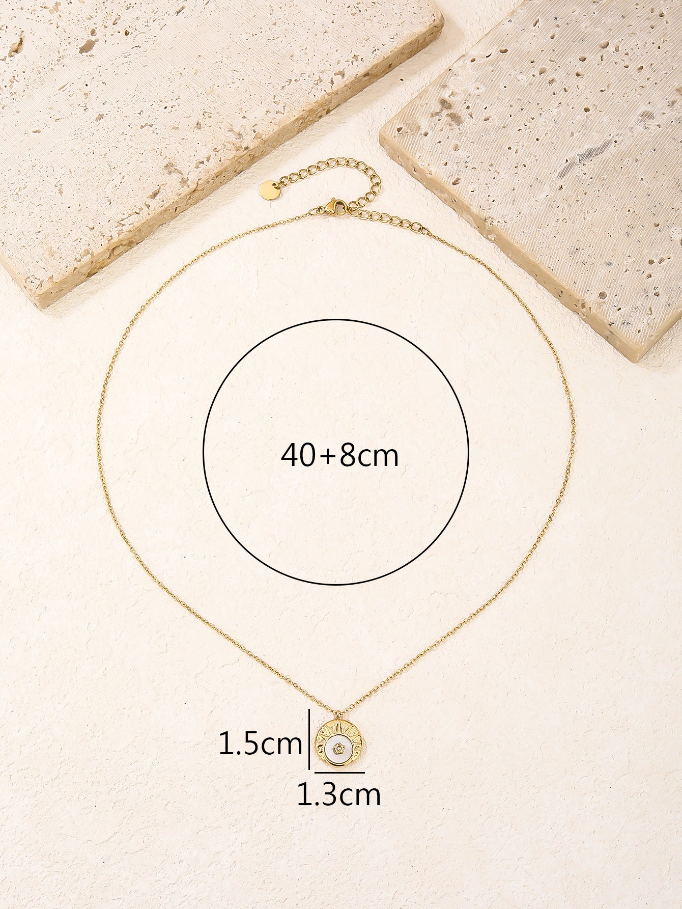Dainty Block Pendant Necklace