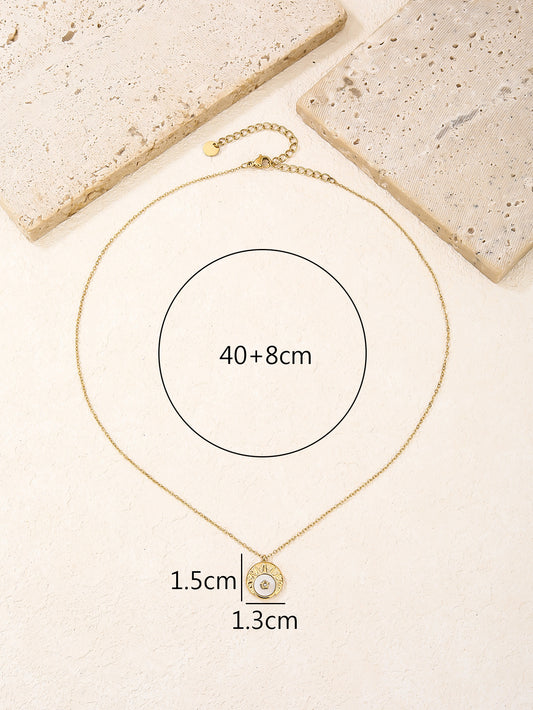Dainty Block Pendant Necklace