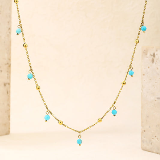 Turquoise Bohemian Gemstone Necklace