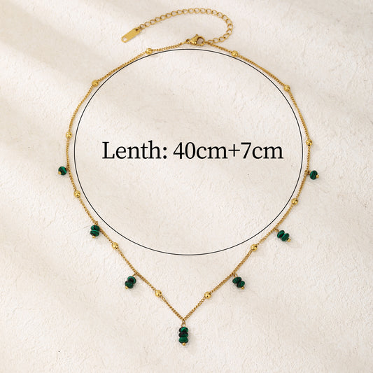 Green Malachite Beads Choker Necklace