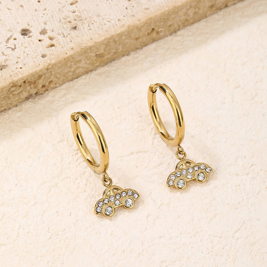 Dangle Hoop Earrings with Cubic Zirconia