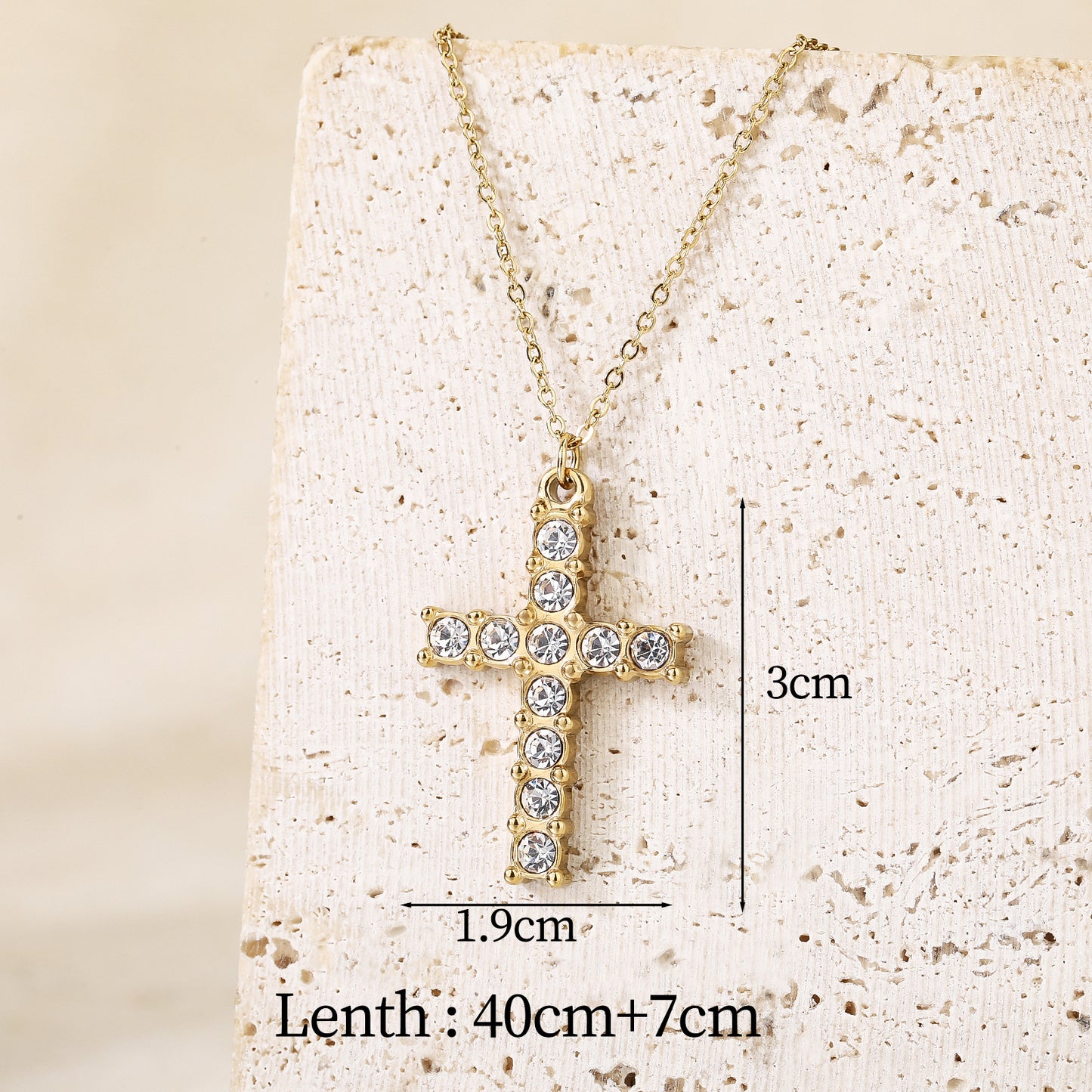 Cross Faith Pendant Necklace with CZ