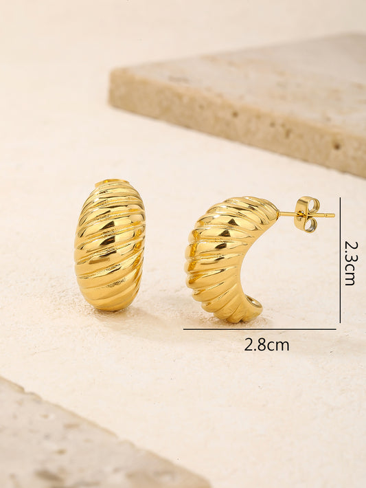 Chunky Wavy Stud Earrings