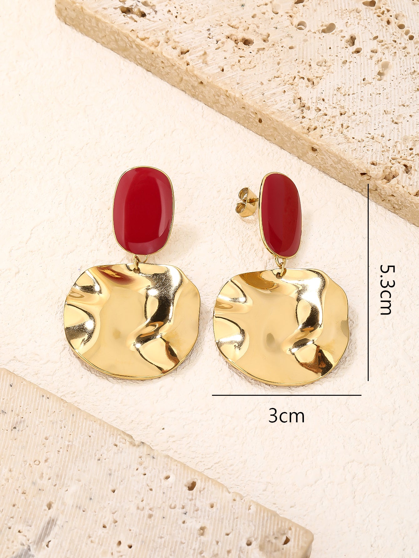 Chunky Disc Drop Earrings