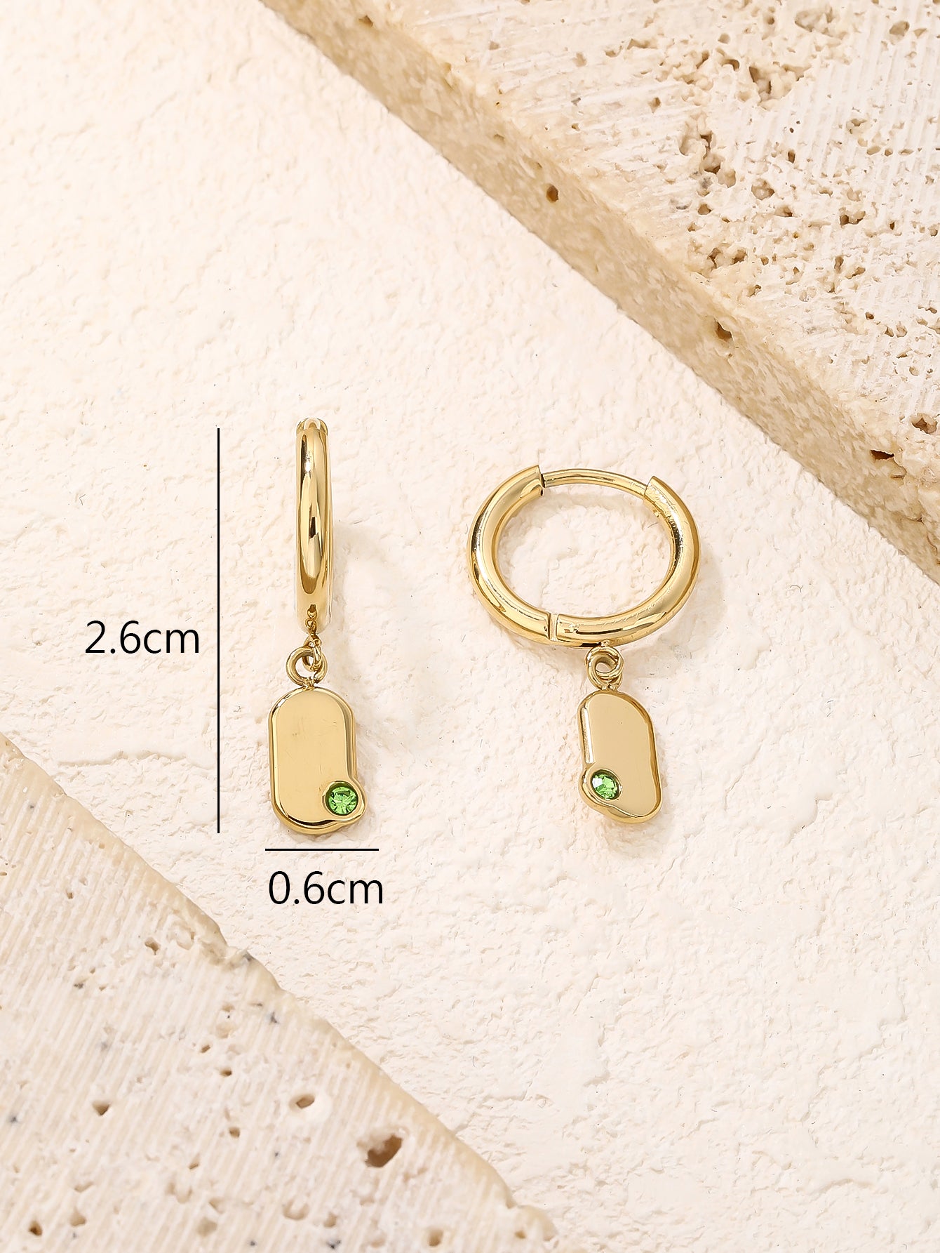 Green Crystal Dangle Drop Earrings