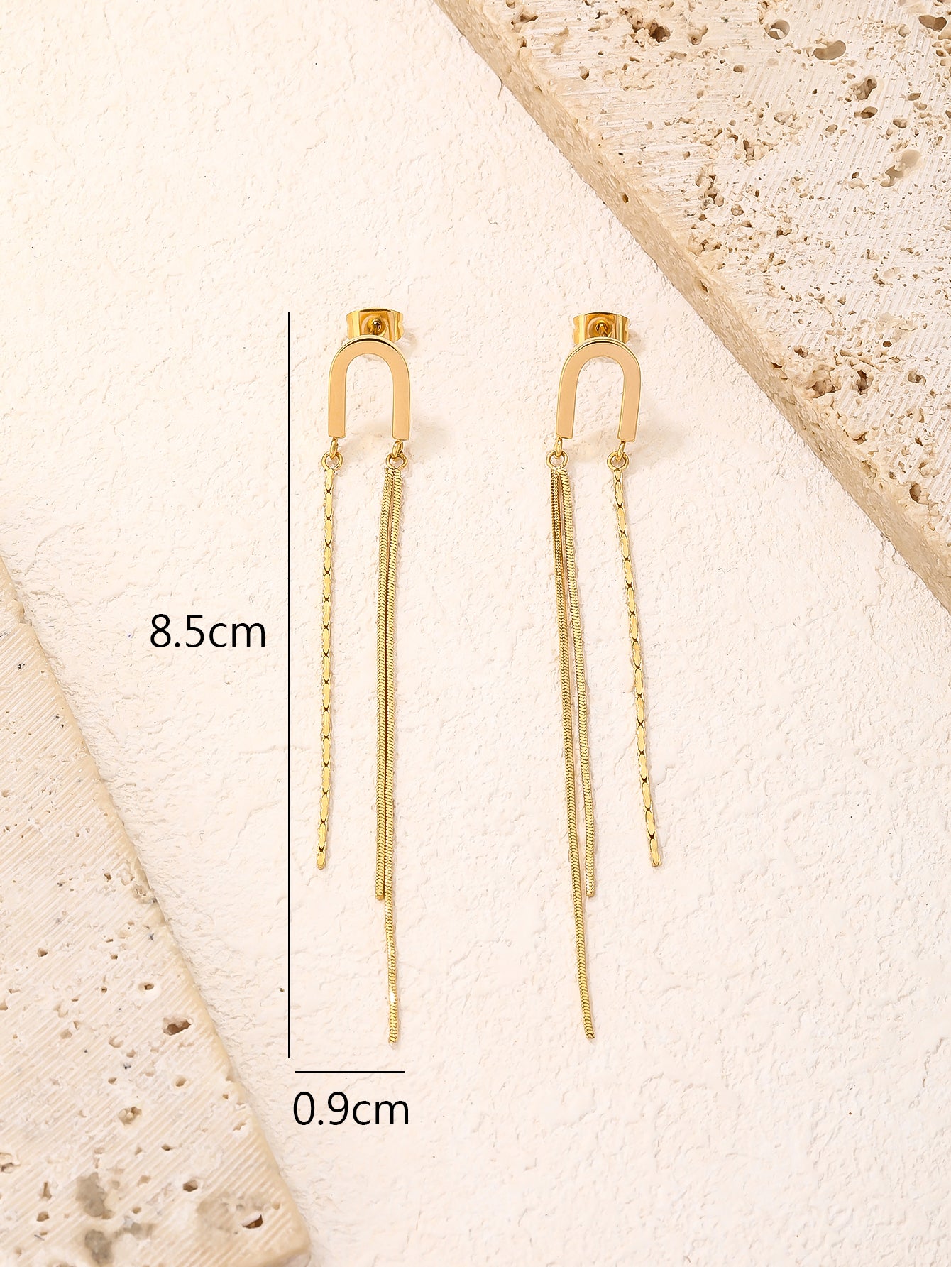 Gold Link Tassel Earrings