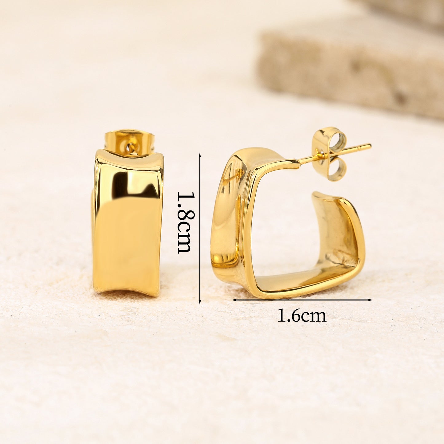 Chunky Gold Open Hoop Earrings