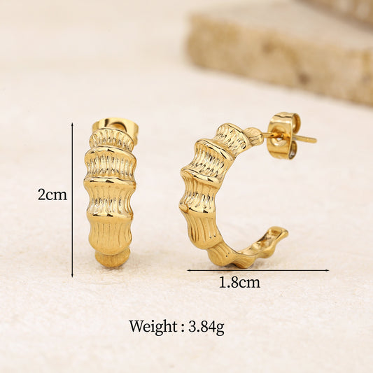 Chunky Gold Open Hoop Earrings