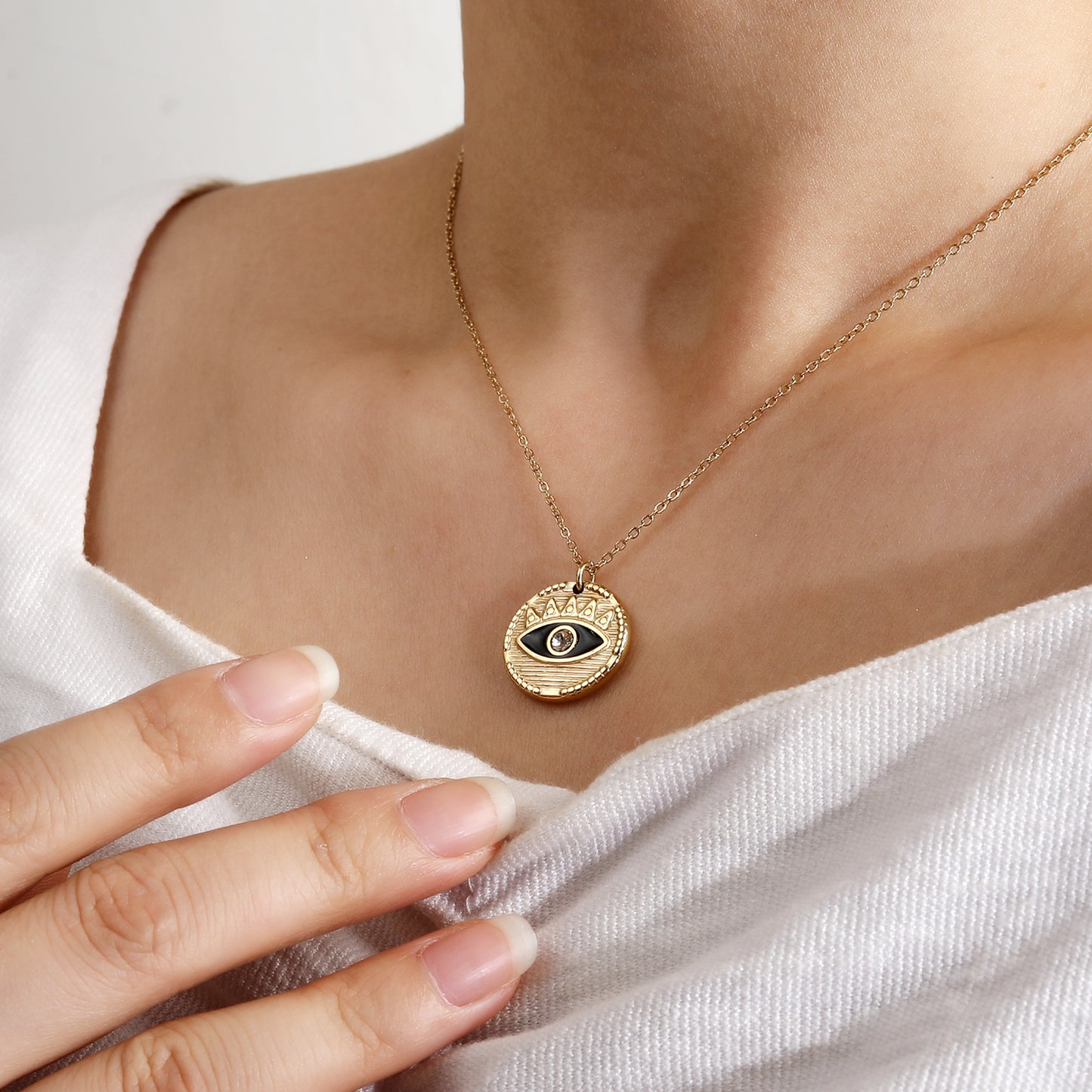 Black Evil Eye Pendant Necklace