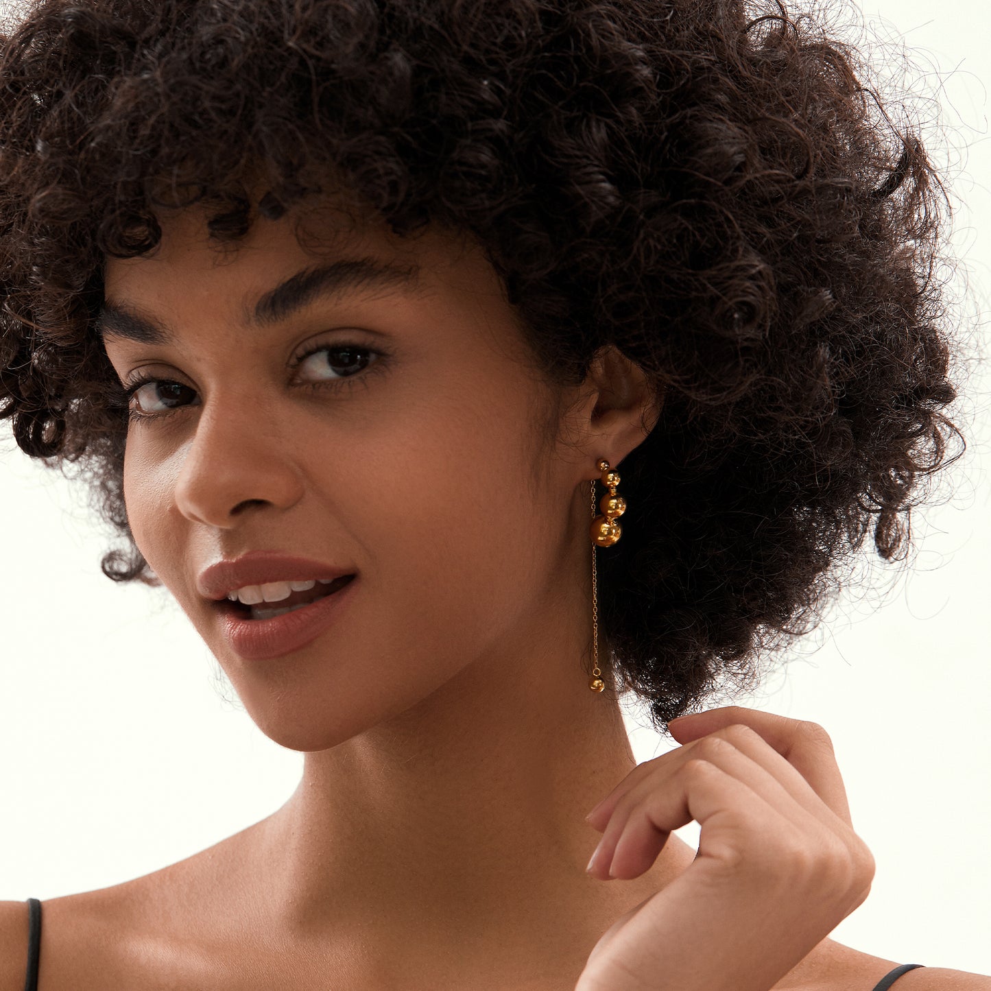 Gold Organic Textured Tear Drop Statement Earrings