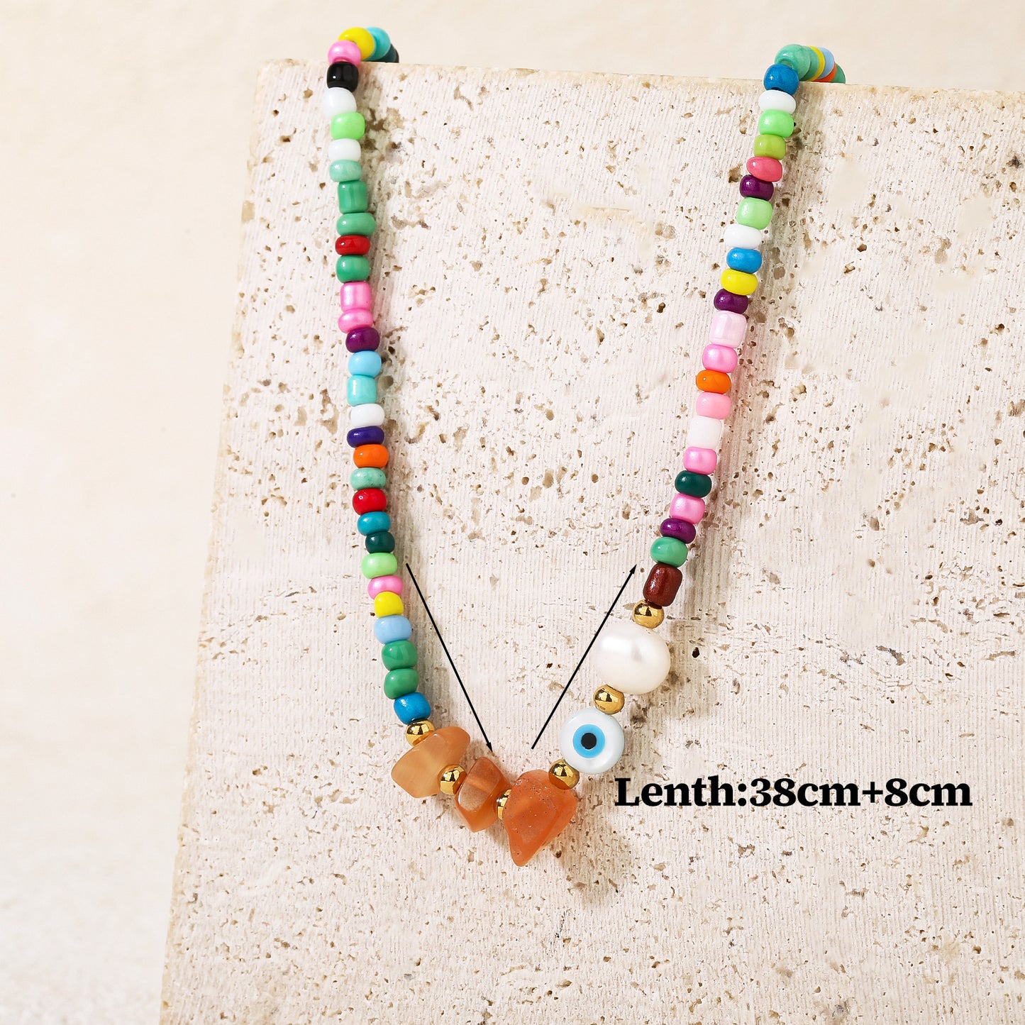 Colorful Beaded Boho Choker Necklace