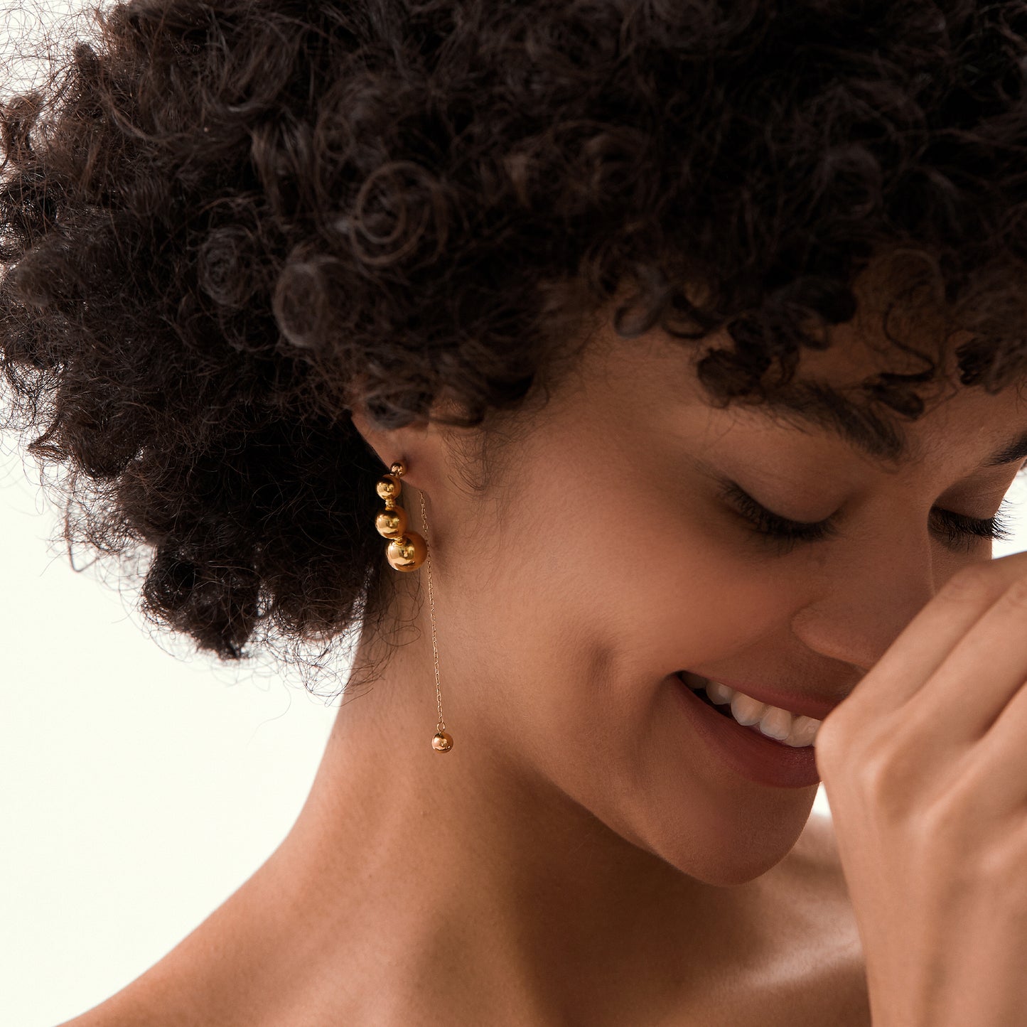 Gold Organic Textured Tear Drop Statement Earrings
